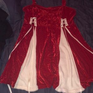 Sexy red Christmas outfit. 2XL. laced strings that help with figure.